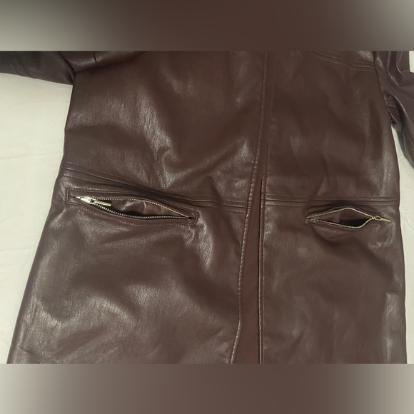 Chicwish Deep Brown Leather Jacket - Picture 5 of 6